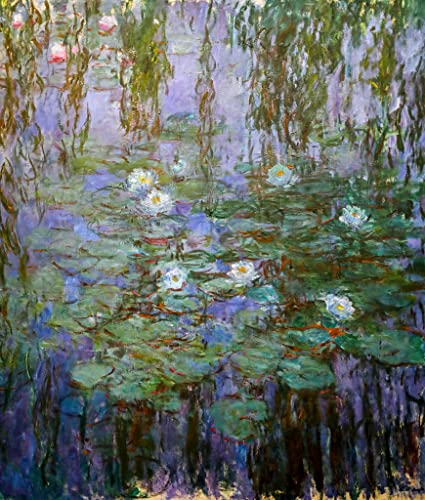 Peinture pour décoration salon Monet Les Nymphéas bleus poster sur toile anti-reflet 60x90