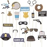 BinaryABC Cops Robbers Police Photo Booth Props, Police Party Supplies,21Pcs