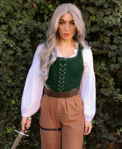 Image of SCARLET DARKNESS Women's Renaissance Corset Tops Vintage Lace Up Overbust Bustier Bodice
