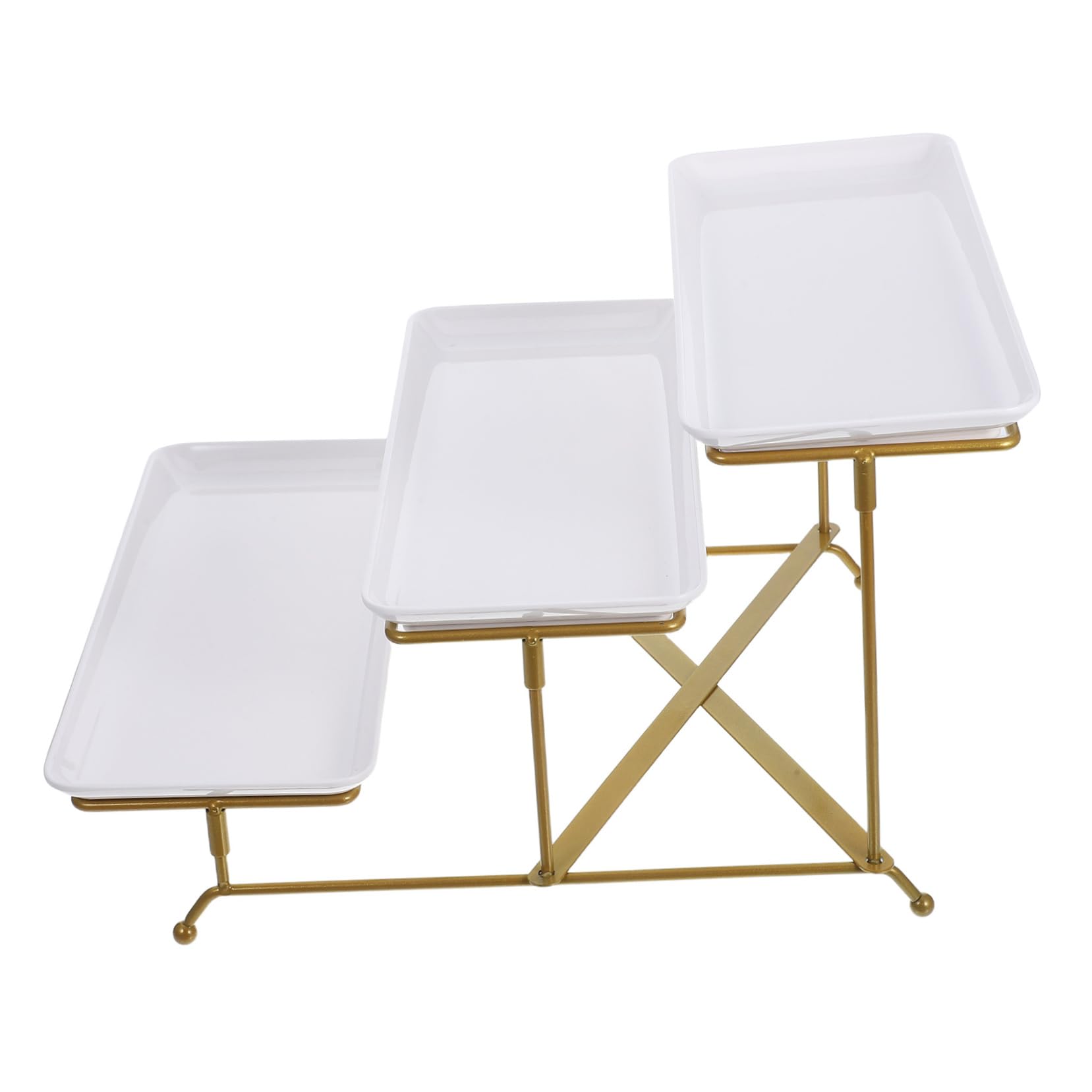 Bandejas para Comida,Bandeja Blanca Servir,Expositor de postres Que Ahorra Espacio Pasteles,Aperitivos y Dulces,Ideal Fiestas,Bodas bufés.