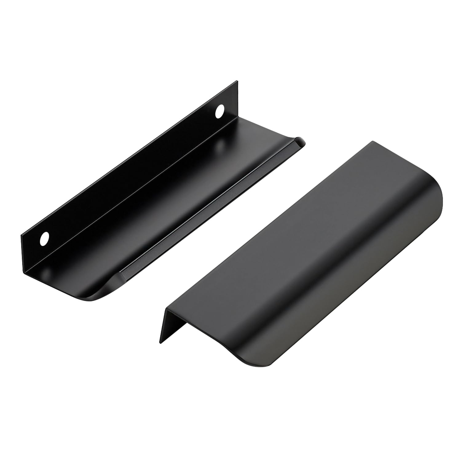 Matte Black Cabinet Handles Finger Edge Pulls 5 Inch CC 30 Pack