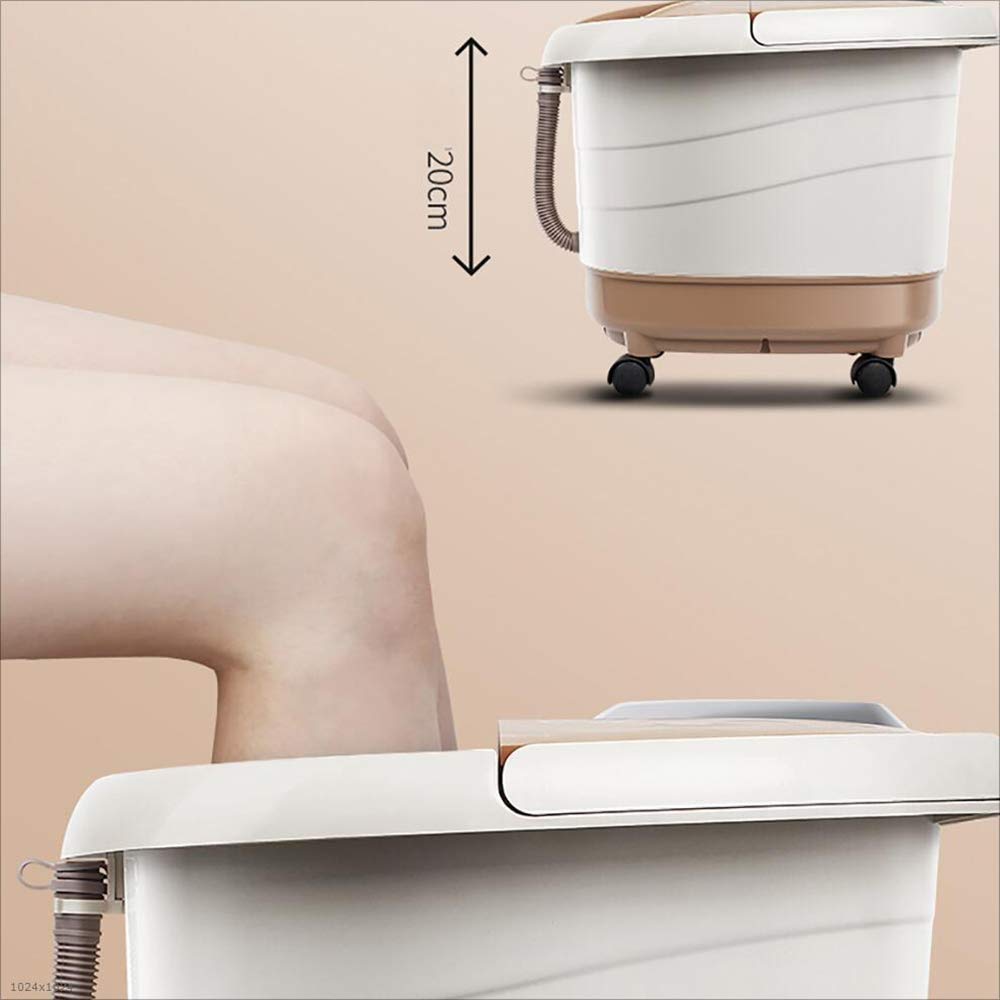 Masajeador de Baño de Spa para Pies con Calor Y Burbujas, Chorros de Agua Ajustables, Control de Temperatura Del Tiempo, Pantalla Led, Bañera de Pie para Pedicura en el Hogar