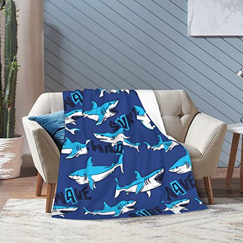 Sharks Blanket For Girl Boy Sharks Throw Blanket Super Soft Fleece Flannel Cozy Plush Fuzzy Sea Sharks Kid Gifts For Sharks Lovers For Couch Sofa Bed 50"X40" #TOP2