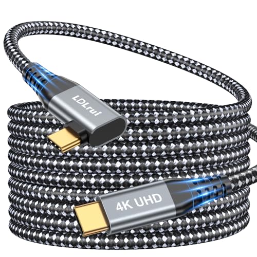 Ya en manzanajugosa.com: LDLrui Cable de monitor USB C, pantalla 4K 60Hz, ángulo recto de 10 pies, transferencia de datos de 20 Gbps, carga de 100 W, cable de video USB 3.2 Gen2x2 de 90 grados para MacBook Pro, iPhone 17/16