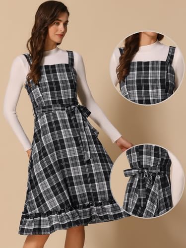 Vestido Vintage A Cuadros Sin Mangas Para Mujer De Nueva Mod