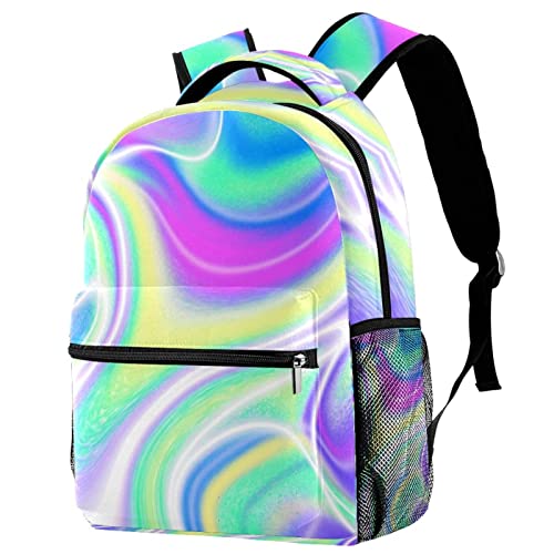 Sac à dos léger femmes tourbillon psychédélique vert sac école adolescente