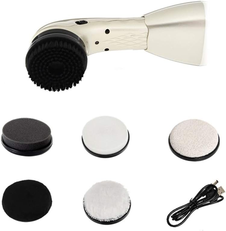 MZEER Electric Shoe Brush, Hand-held Electric Shoe Polish Machine Portable Shoe Polisher With Rechargeablble Shoe Polisher With Rechargeable Battery And 6 Brush Heads Shoe Brushes Zeenyi