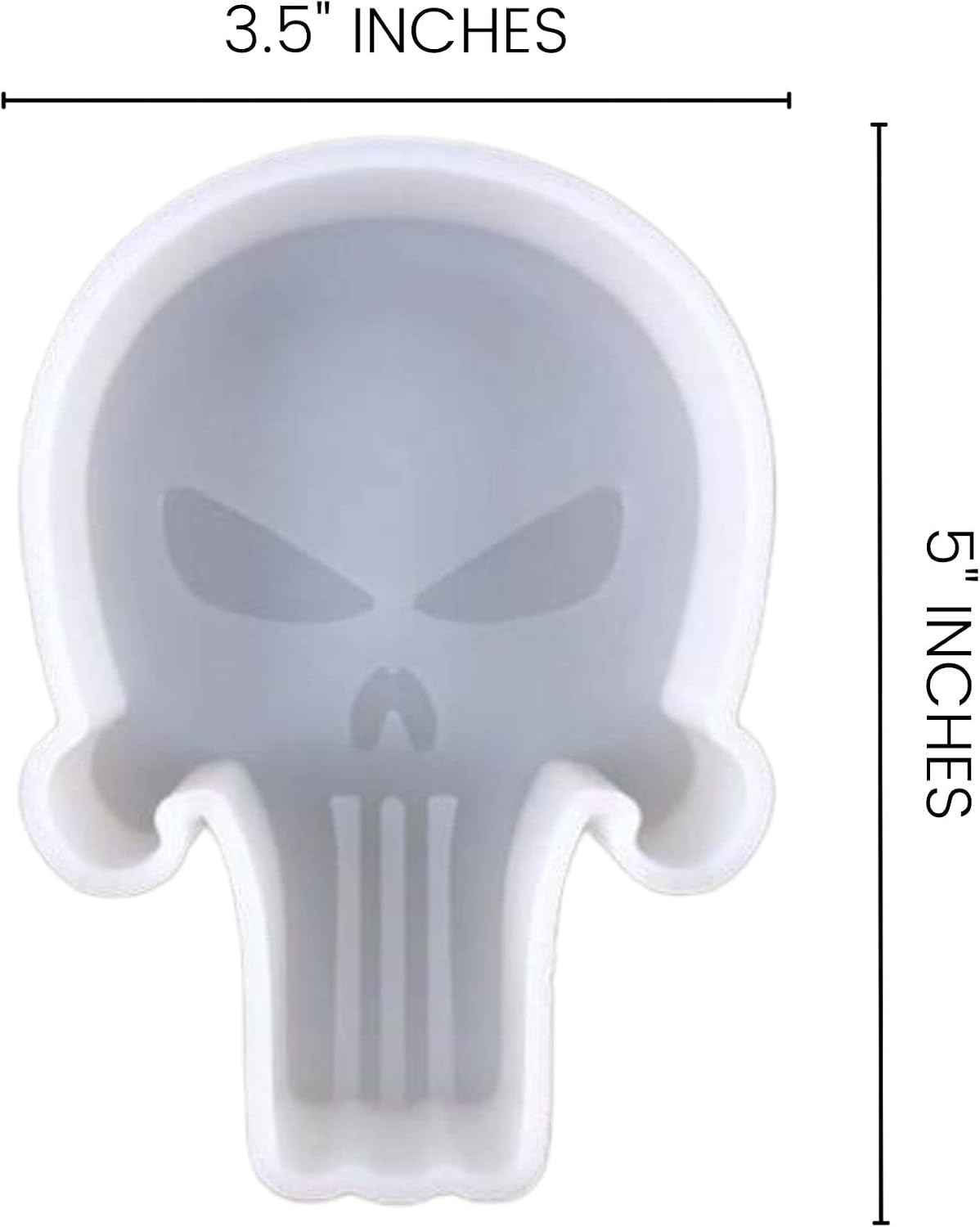 Skull Silicone Mold | Size 3.5" Wide x 5" Long x 1" Deep | Small Punisher Skull Design for Freshie, Soap, Resin, Candles