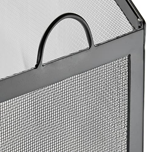 Uniflame, S-1507, Large 3 Fold Black Wrought Iron Screen With Arch Top #TOP2
