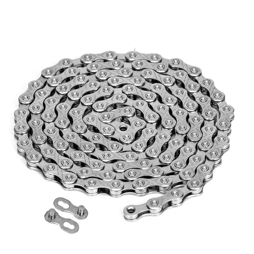 Hycline Bike Chain 10-Speed 116 Links Bicycle Chain 1/2 x 11/128 Inch Special forging steel for Road Mountain Racing Cycling - Silver
