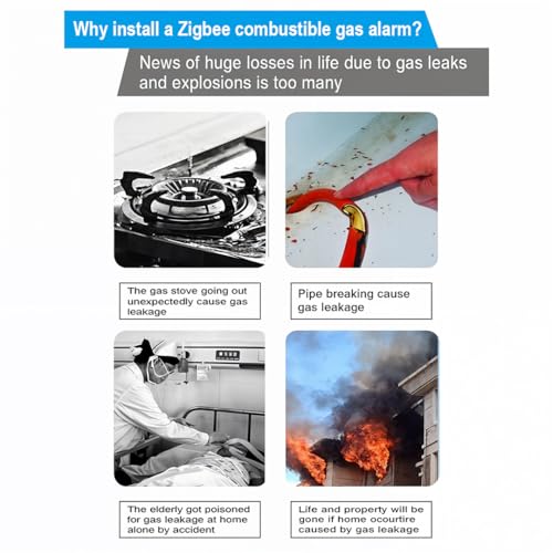 Image of Ledgebit Smart Zigbee Gas Leak Sensor - Wireless Natural Gas & LPG Detector with App Alerts, Voice Control & Remote Monitoring | Zigbee Bridge-Hub Required