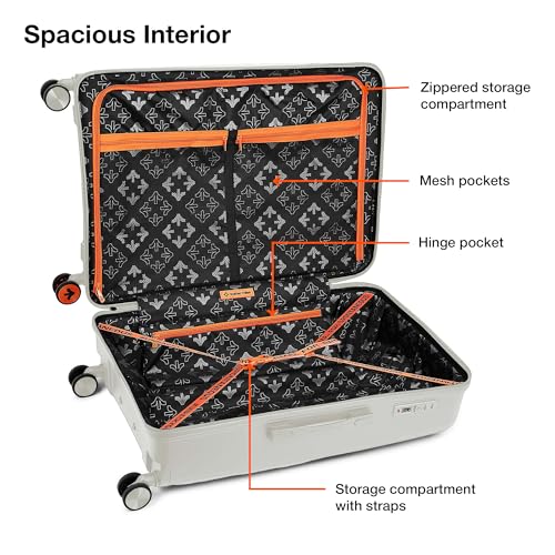 Image of Nasher Miles Polypropylene Spinner Seattle Hard-Sided Check-in Luggage 28 inch | 75cm | 8 Wheels Large Trolley Bag for Travel | Suitcase (White)