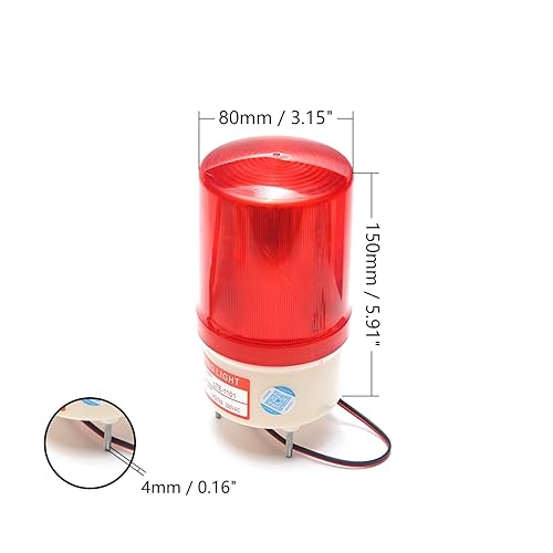 Miniatura 2 de Bettomshin LTE1101 Luz de advertencia Bombilla intermitente Industrial Señal Torre Lámpara DC 220V Rojo 1pcs