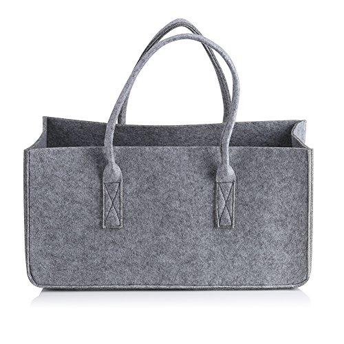 SOONHUA Bolsa de Leña Bolsa de Madera para Leña No Tejida Cesta de La Compra Revistero Cesta Portátil Bolsa de Transporte de Registro para Acampar Al Aire Libre