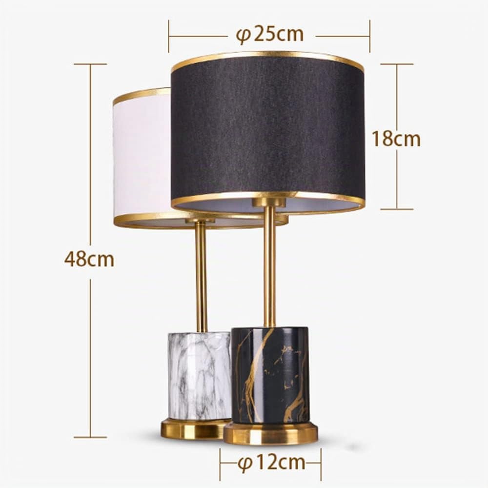 Lampada da tavolo in Ceramica, Paralume in Tessuto Lume Comodino Camera da Letto Luce Lampadina E27 Max 40W, interruttore di linea,Design Moderno (Senza Lampadine) (Nero)