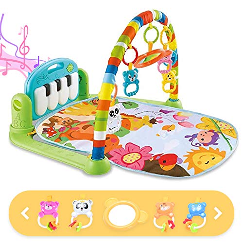 Baby Gym Baby Play Mat, Kick and Play Piano Gym with 5 Infant Learning Sensory Baby Toys, Musical Toys As Boy & Girl Gifts for Newborn Baby 0 to 3 6 9 12 Months, Intended for Baby Shower, Christmas