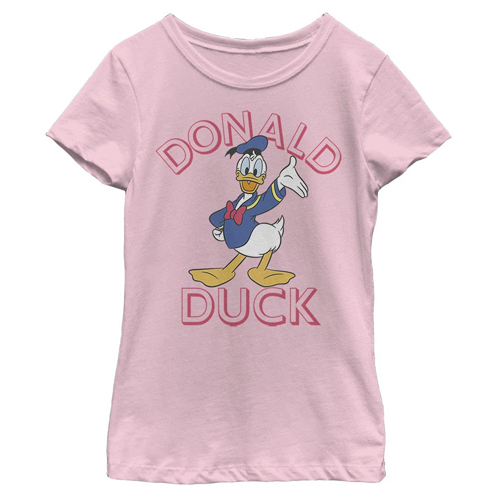 T-shirt fille Disney rose clair taille L col rond manches courtes - 2
