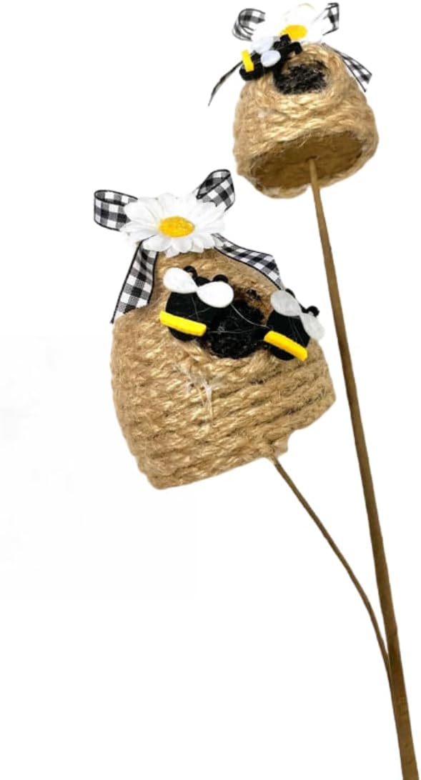 24" Artificial Twine Bee Hive Spray Bumble Bee DIY Wreath