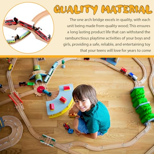 kigley wood train track expansion wooden train track accessories wooden bridge for most major toy railway