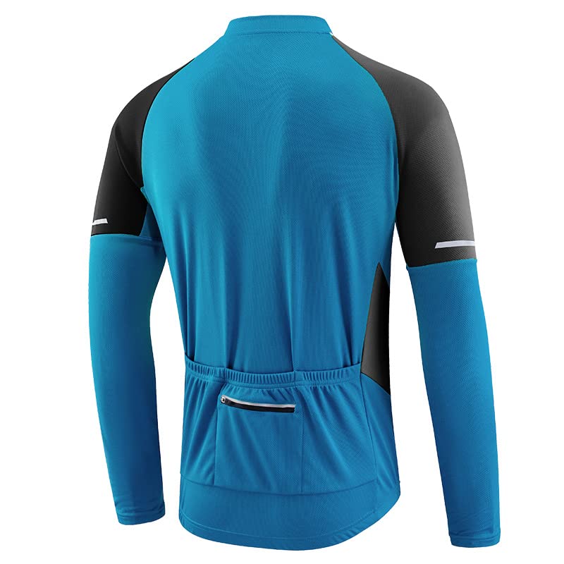 Meufam Men's Cycling Running Jacket Thermal Waterproof Windbreaker WIndproof for Winter Bike Warm Softshell (Blue,Medium,Male,Adult,US,Alpha,Medium,Regular,Regular)