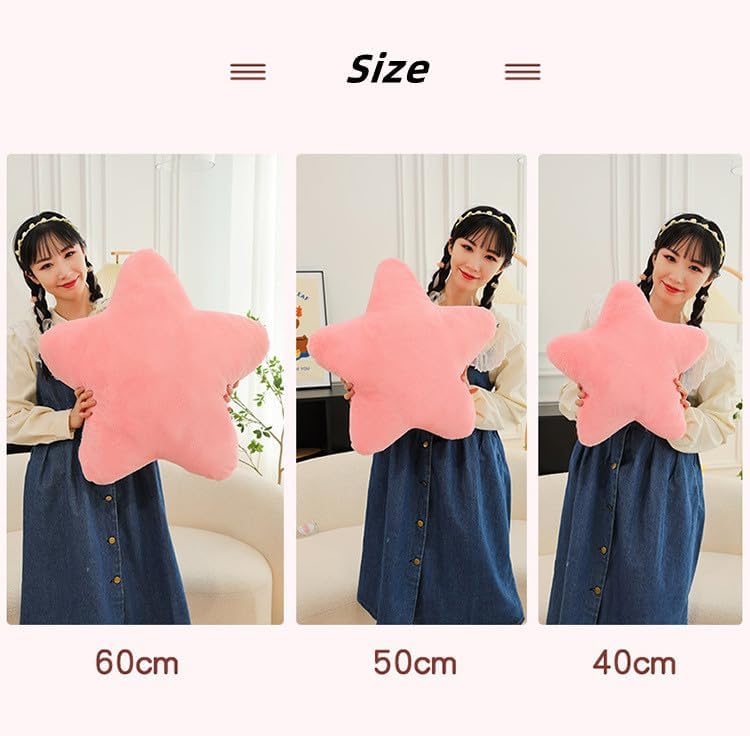 Kissen Stern Plüschkissen Stern Wurfkissen Schlafkissen Gefülltes Kissen für Heimdekoration (40cm, Yellow)