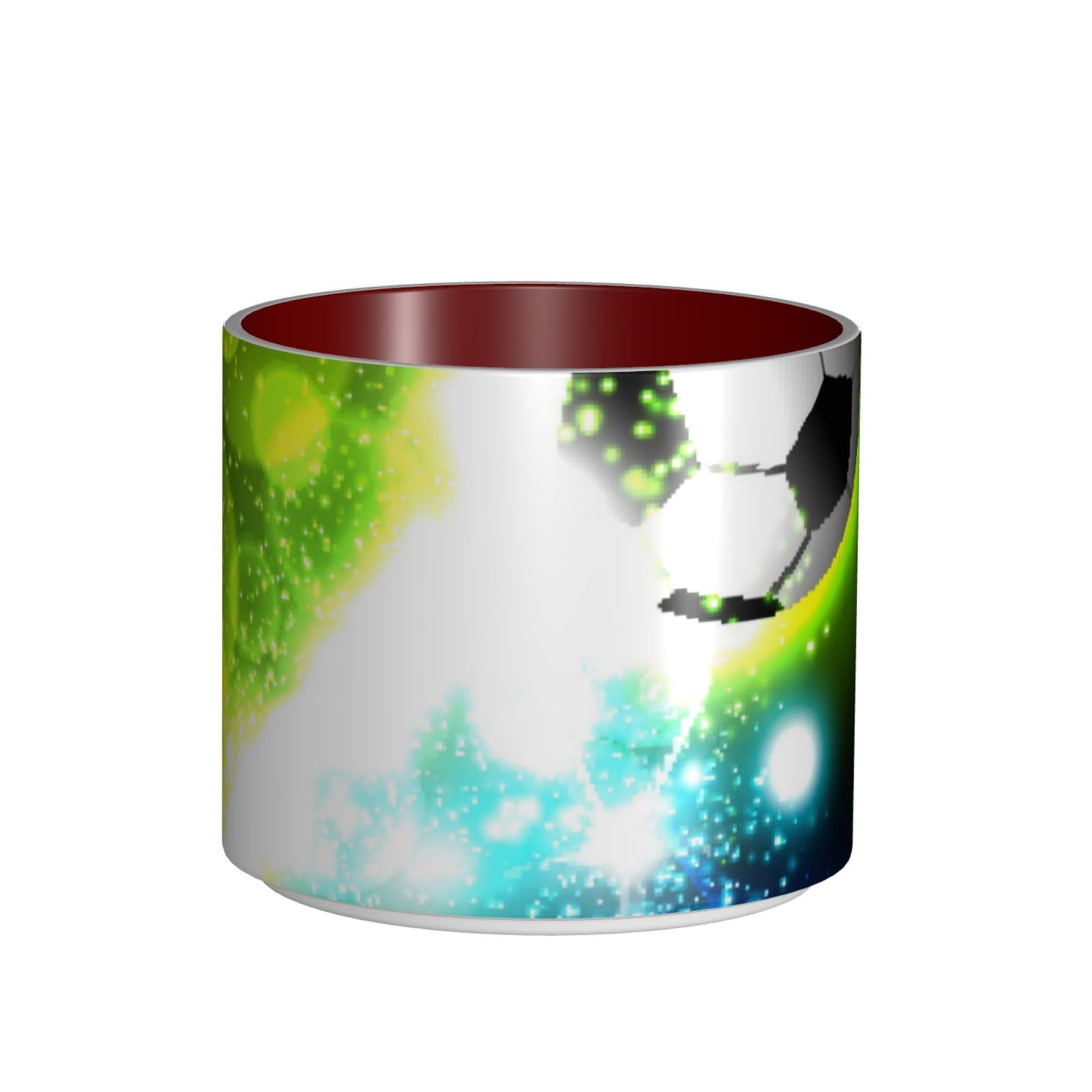 Tazza di caffè di ceramica di grande capacità stampata palla di calcio fresco