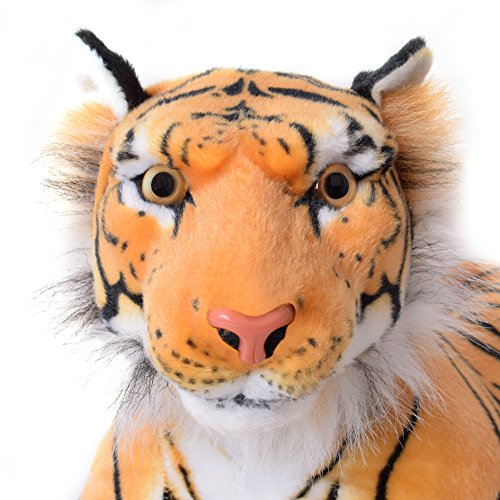 TE-Trend XL Stofftier Tiger 80cm - Riesenkuscheltier für fantasievolle Abenteuer - großes Spielzeug & Dekoration Kuscheltier - Kuscheltiger für Kinder & Erwachsene - Riesentiger - Plüschtiger XXL