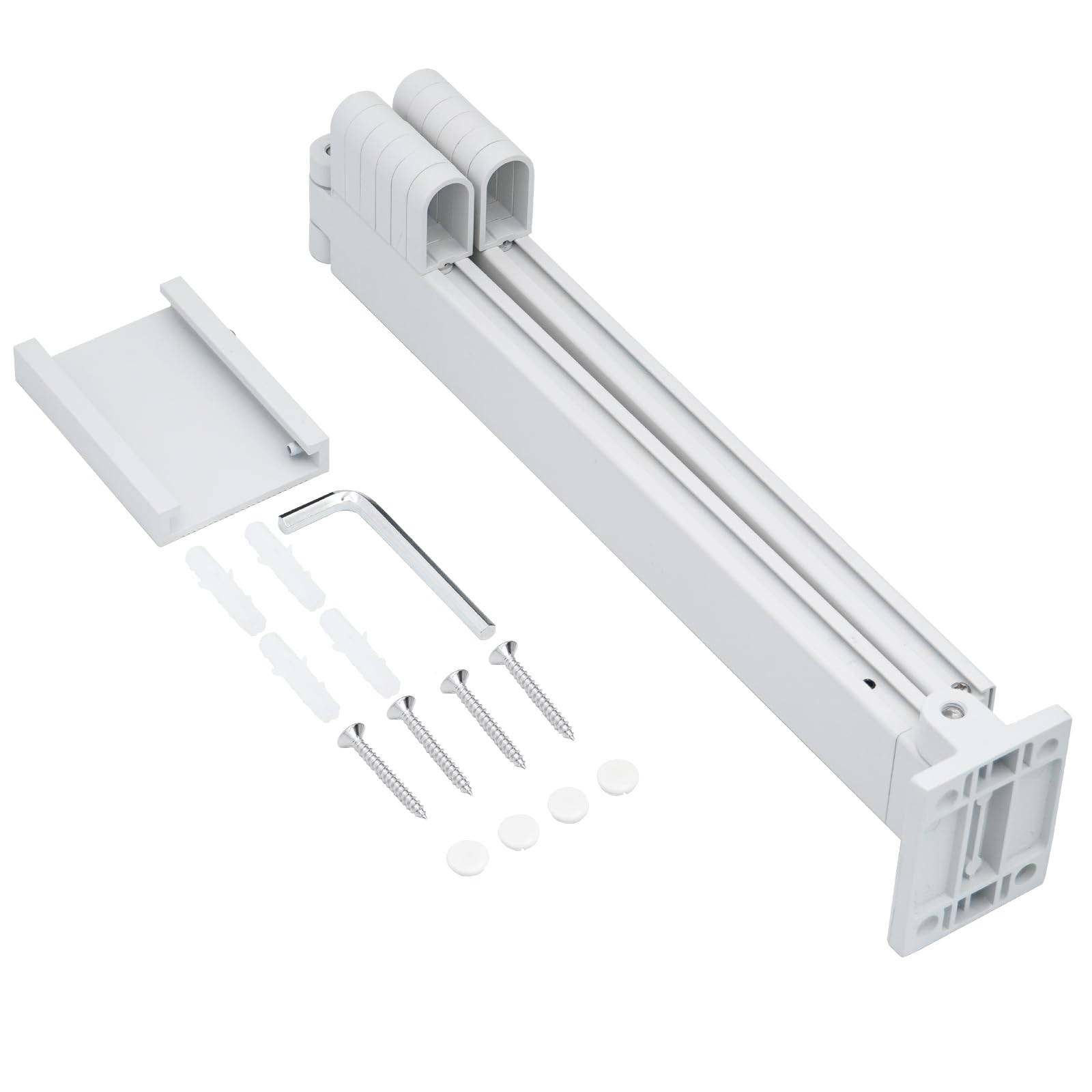 90cm Stendibiancheria Da Parete, Stendino Alluminio, Allungabile, Bianco, 12 Ganci