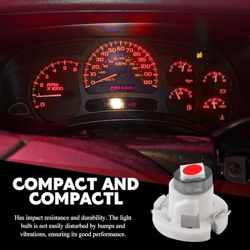 Image of 10PCS T4.2 Led Bulb Neo Wedge 10mm Base, Car Interior Dash Light, 12V IP65 Waterproof 3030 Chip LED Super Bright A /C Indicator Light, Climate Control Switch Indication Bulb for Cars (Red)