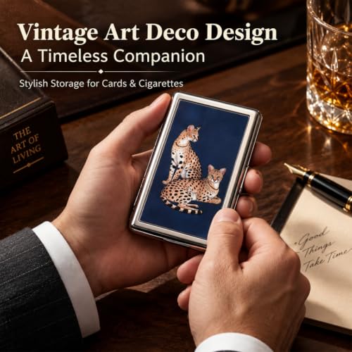 HASTHIP® Vintage Art Deco Card Holder Slim Aluminum Metal Case - Image 7