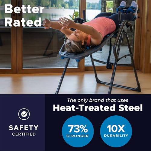 Teeter FitSpine X3 Inversion Table w/ Accessories for Back Pain Relief, Deluxe Easy-Reach Ankle Lock, FDA Registered, UL Safety Certified, 300 lb Capacity, Designed & Patented in USA3