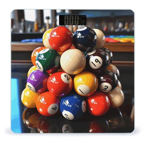 Báscula digital Color Billiards con vidrio templado y pantalla LCD miniatura 1