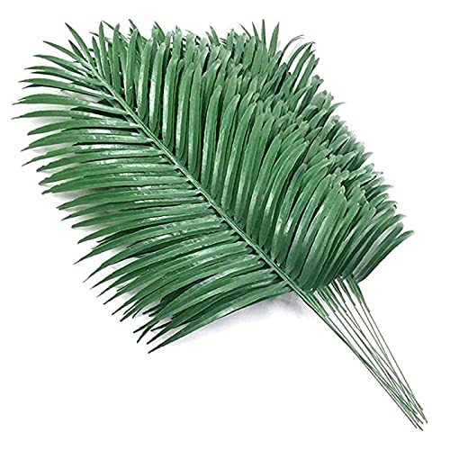 Vklopdsh 18Pcs Artificial Palm Leaves Plants Faux Palm Fronds Tropical Large Palm Leaves Greenery Plant for Leaves Hawaiian Party
