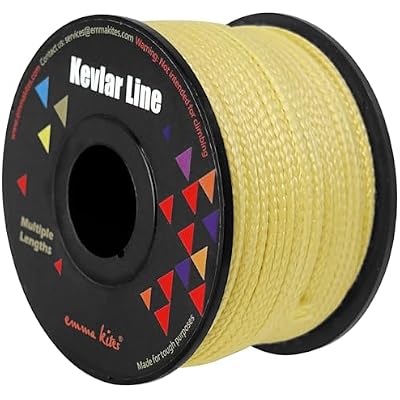 emma kites 100% Kevlar Braided String Utility Cord 100Lb ~ 1700Lb Abrasion Flame Resistant, Tactical Survival Fishing Assist Cord Model Rocket Paracord Trip Line Camping Cordage