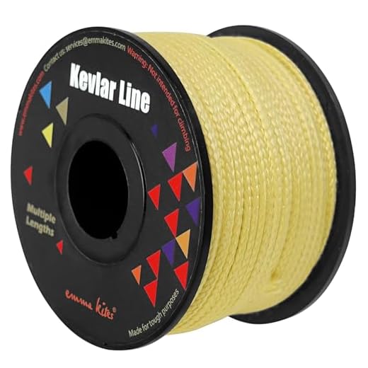 emma kites 1000lb 50ft Braided Kevlar String Utility Cord Mason Line for Kite Bridle Fishing Camping Packing Creative Projects