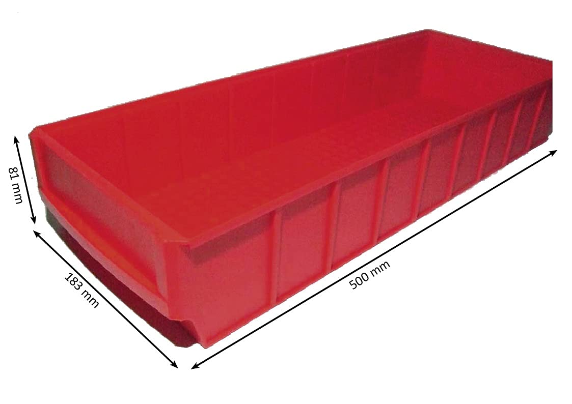 12 Industrieboxen 500x183x81mm rot Stapelboxen Lagerbehälter Schütte Regalkästen Lagerbox stapelbar Made in Germany