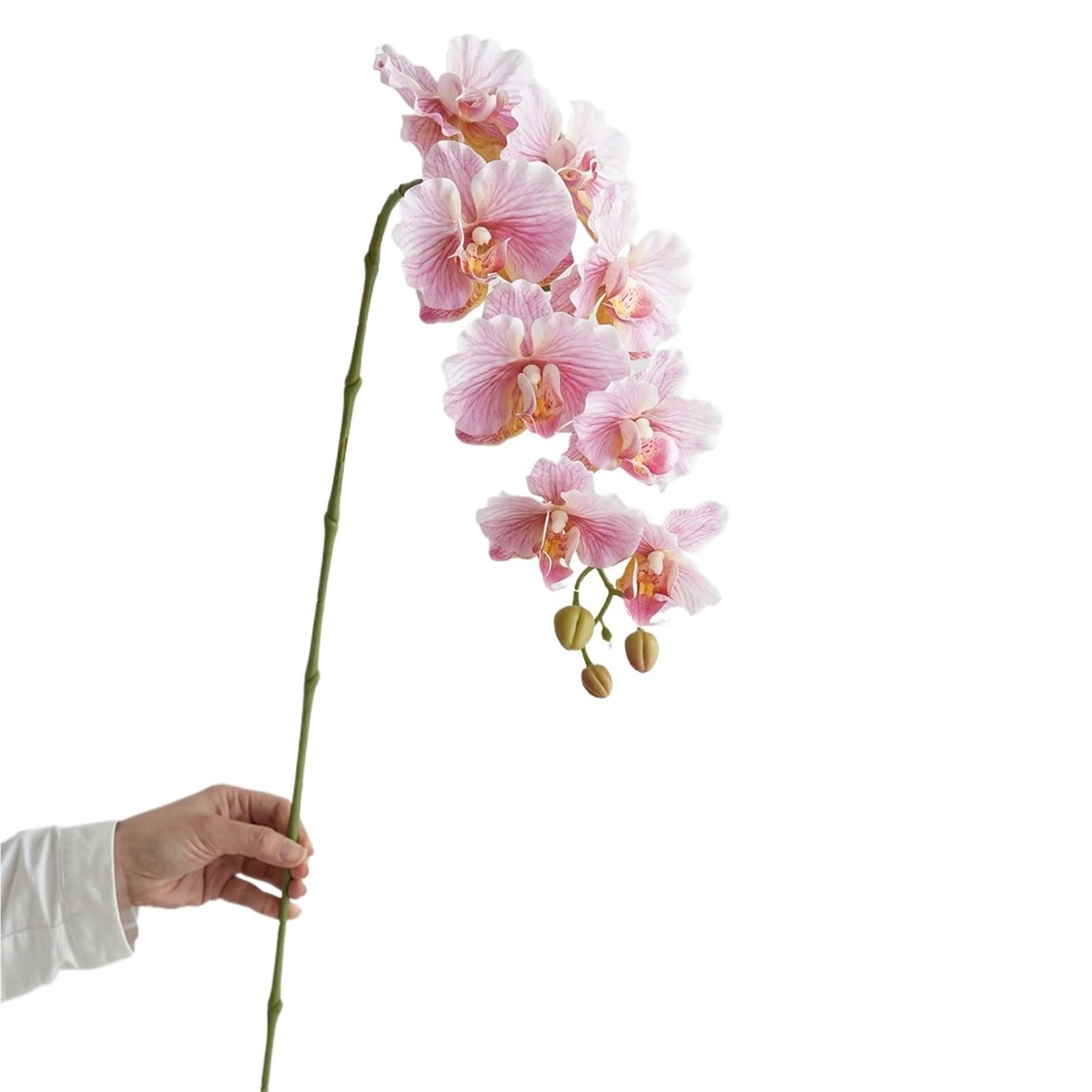 FonHNDG Artificial Flower Branches Artificial Phalaenopsis Orchid Flowers Wedding Decorative Realistic Long Stems 9 Heads Home Indoor Decor(Color7)