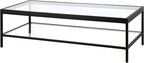 Miniatura 5 de Henn&Hart Mesa de centro rectangular rectangular de 54 pulgadas de ancho en bronce ennegrecido, mesas de centro rectangulares modernas para sala de