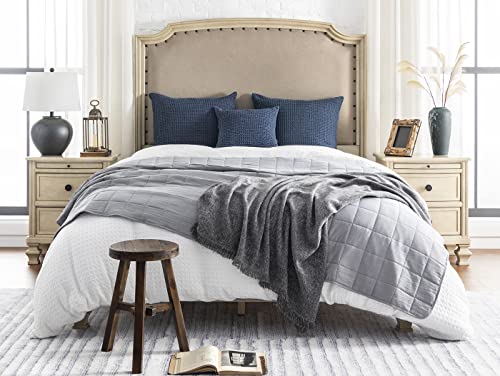 Cocoploceus 26X26 Pillow Covers Set Of 2 Euro Shams Cotton Euro Sham Pillow Covers Waffle Weave Pillowcase Farmhouse Decorative Euro Throw Pillow Covers For Couch Sofa Bedroom Car, Dark Blue #TOP1