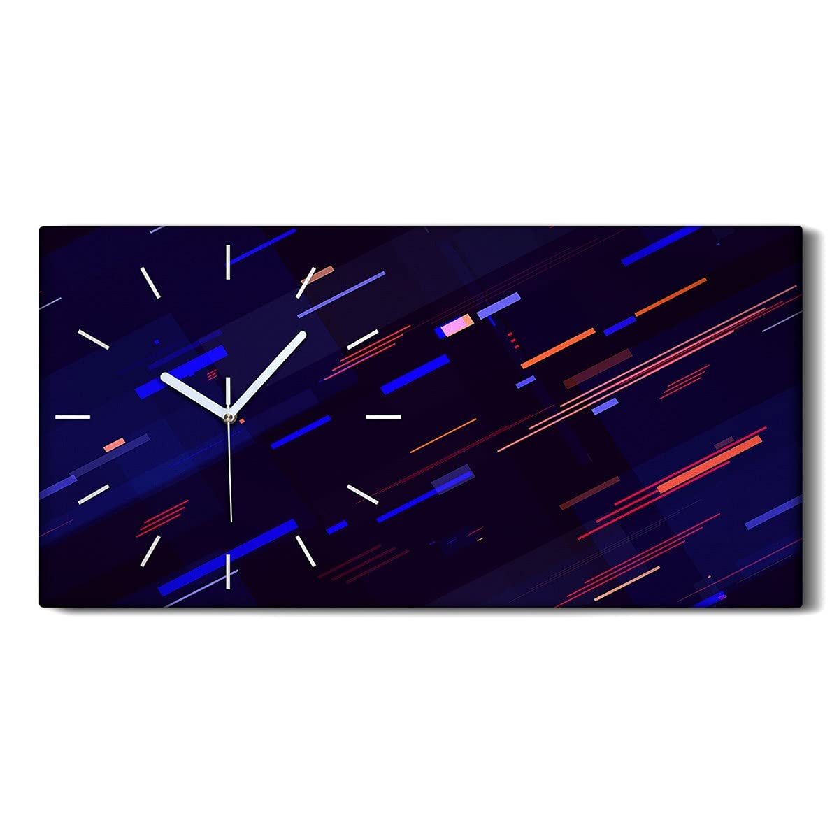 Horloge sur Toile Lignes Futuristes Art Mural Salon 60x30cm