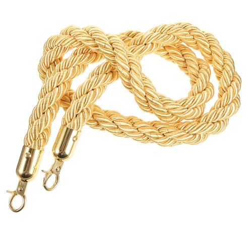 Healeved - Healeved Absperrseil aus Flachs 15m mit Goldenen Haken Warteschlangenseil für Hotels und Museen Seilbarriere zur Personensteuerung und Sicherheitsabsperrung