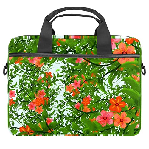 Sacoche ordinateur 13.3 pouces antichoc avec bandoulière et fleurs rouges