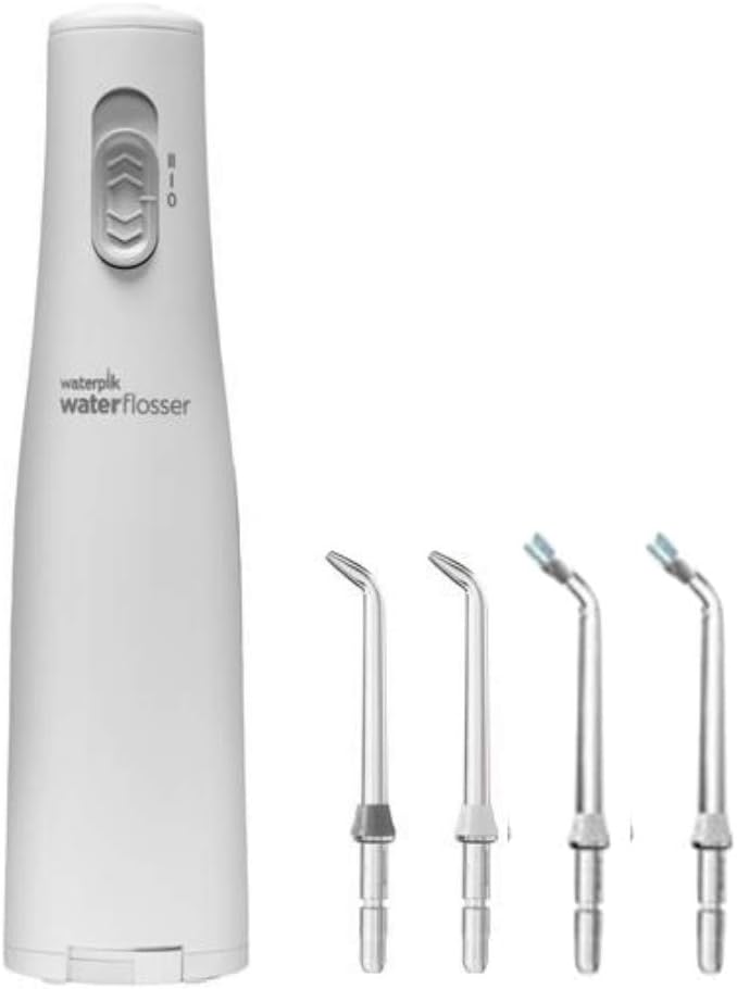 Waterpik WF02 Cordless Express Water Flosser and Replacement Plaque Seeker Tips Pack of 2