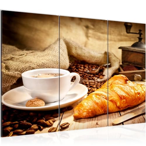 Tableau haut de gamme salon marron café triptyque Runa Art