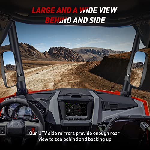 Image of Frokom UTV Side Mirrors,Universal Powersports Rear View Mirrors for 1.6 inch - 2 inch Roll Cage Polaris Ranger RZR Pioneer Can Am Commander Kawasaki Mule Teryx Rhino Yamaha Wildcat Cfmoto Kubota RTV