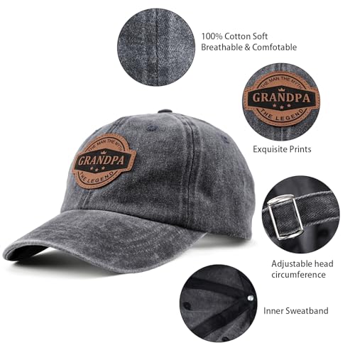 Image of Grandpa Hats for Men, Birthday Gifts for Grandpa, Gift from Grandkids, Funny Trucker Hat Baseball Cap