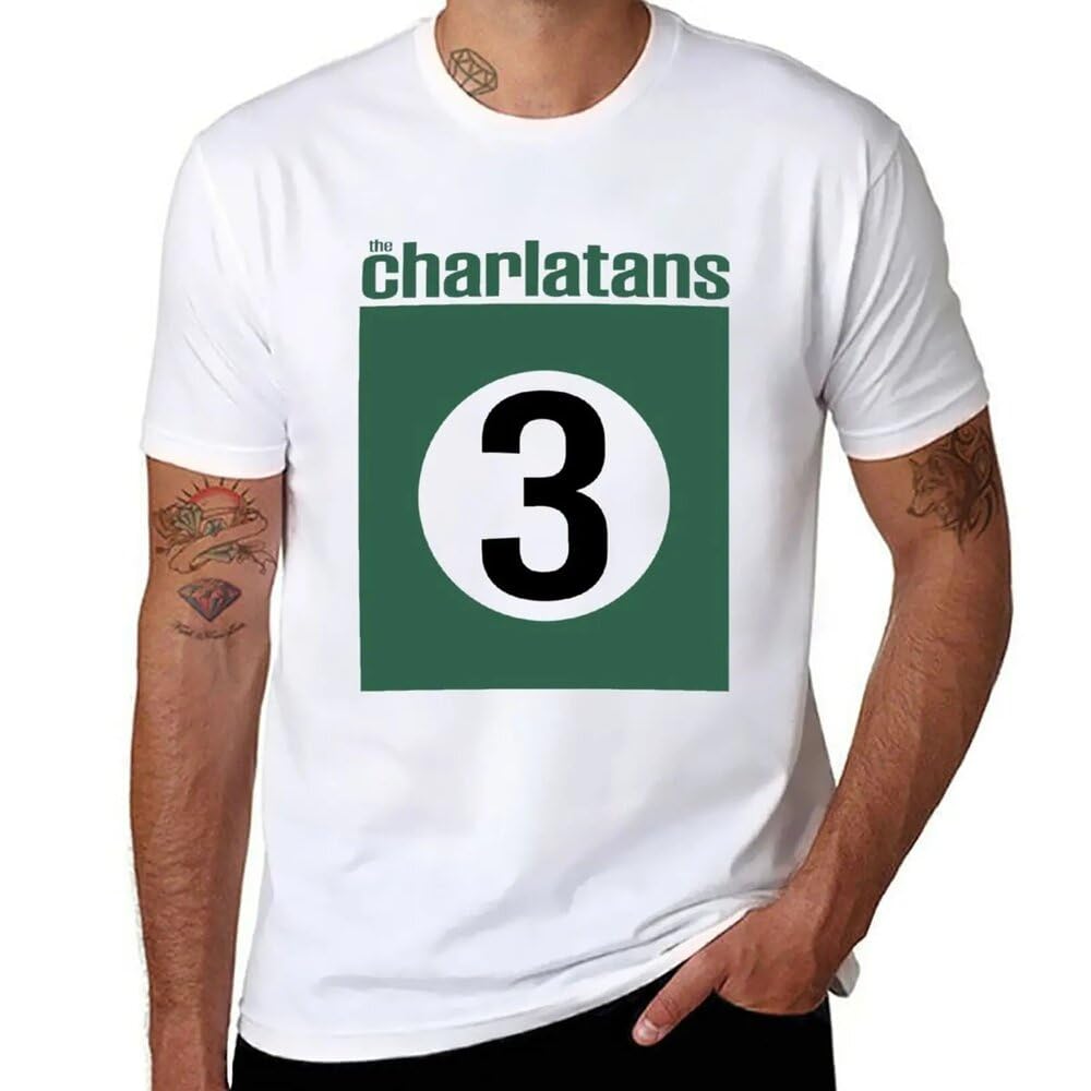 MKCSHCBV Charlatans 3 T-Shirt Sweat Shirt White t Shirts Tops t-Shirt t Shirts for Men Cotton White S