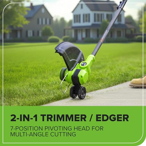 Greenworks 24V 13" Brushless Cordless String Trimmer/Edger (Includes 20 Blades), 4.0Ah Battery and Charger Included by Greenworks - Image 2