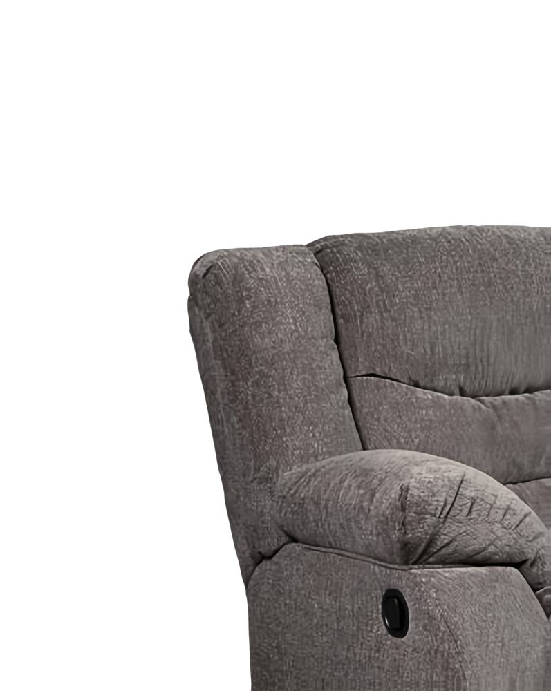 Signature Design by Ashley Manual Reclining Sofa Couch, Gray Chenille