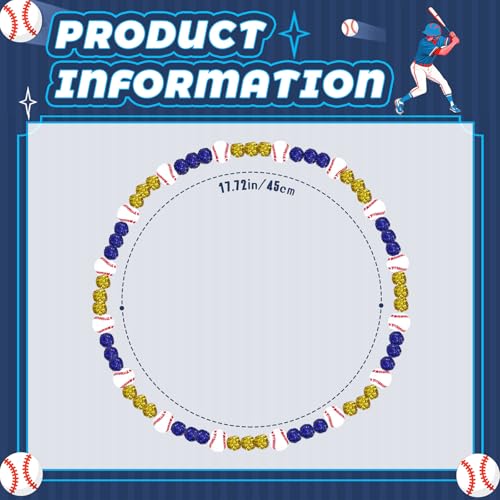 6 Pcs Bling Baseball Beaded Necklace Ice Collection Baseball Necklace Gifts for Baseball Team Lovers Fans2